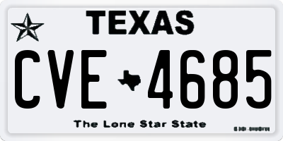 TX license plate CVE4685
