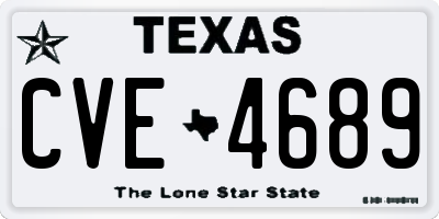 TX license plate CVE4689