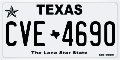 TX license plate CVE4690