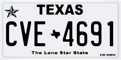 TX license plate CVE4691