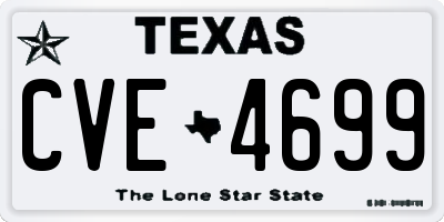 TX license plate CVE4699