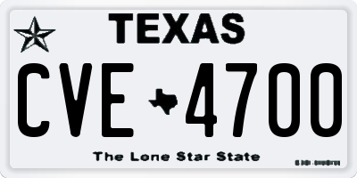 TX license plate CVE4700