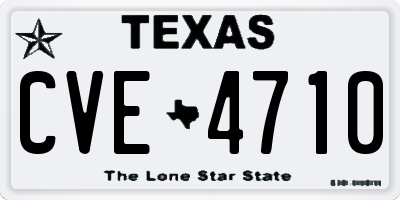 TX license plate CVE4710