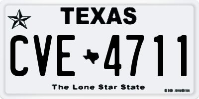 TX license plate CVE4711