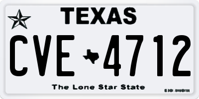 TX license plate CVE4712