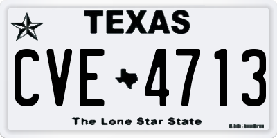 TX license plate CVE4713