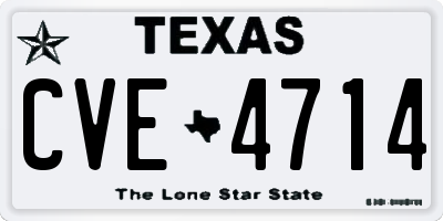 TX license plate CVE4714