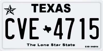 TX license plate CVE4715
