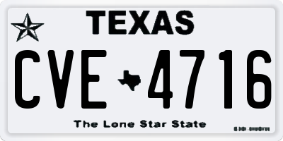 TX license plate CVE4716