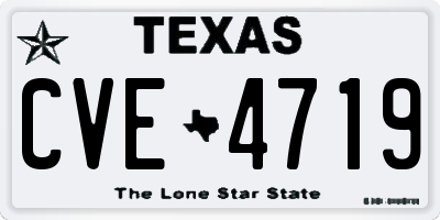 TX license plate CVE4719