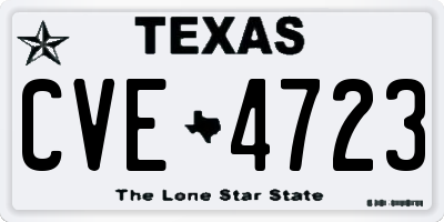 TX license plate CVE4723