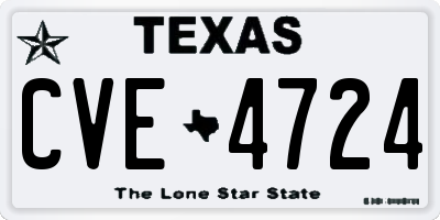 TX license plate CVE4724