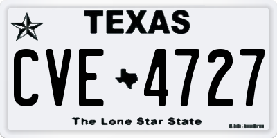 TX license plate CVE4727
