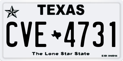 TX license plate CVE4731