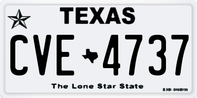 TX license plate CVE4737