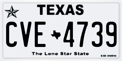 TX license plate CVE4739