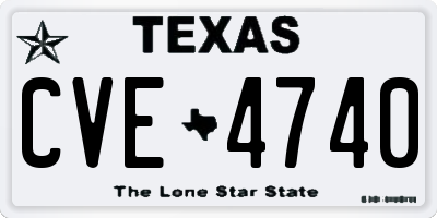 TX license plate CVE4740