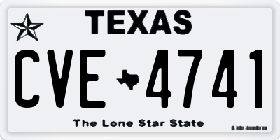 TX license plate CVE4741