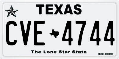 TX license plate CVE4744