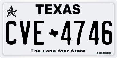 TX license plate CVE4746