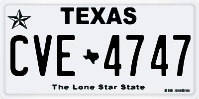 TX license plate CVE4747