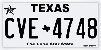 TX license plate CVE4748