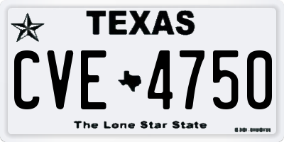 TX license plate CVE4750