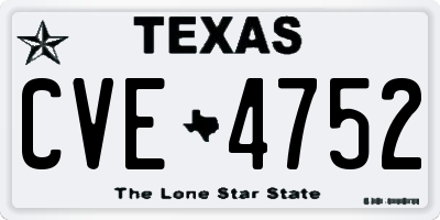 TX license plate CVE4752
