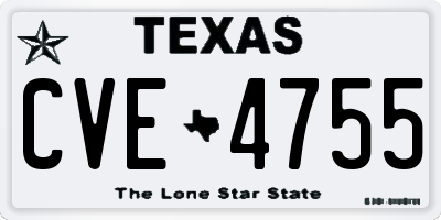 TX license plate CVE4755