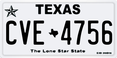 TX license plate CVE4756