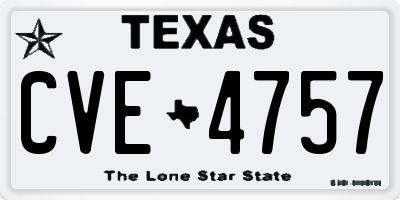 TX license plate CVE4757