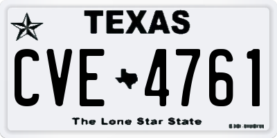 TX license plate CVE4761