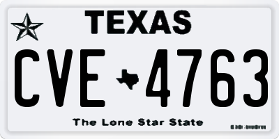 TX license plate CVE4763