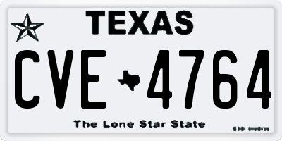 TX license plate CVE4764