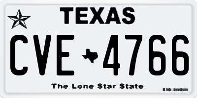 TX license plate CVE4766