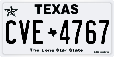 TX license plate CVE4767