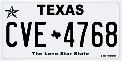 TX license plate CVE4768
