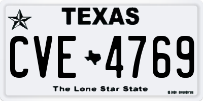 TX license plate CVE4769