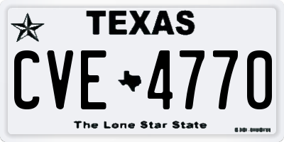 TX license plate CVE4770