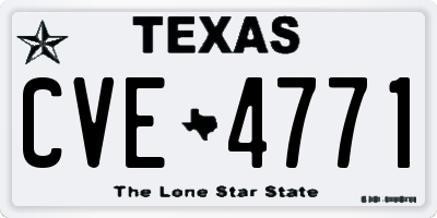 TX license plate CVE4771