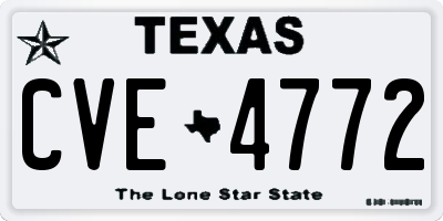 TX license plate CVE4772