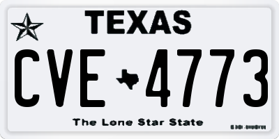 TX license plate CVE4773