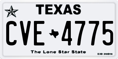 TX license plate CVE4775
