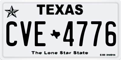 TX license plate CVE4776