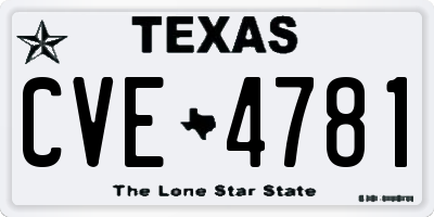 TX license plate CVE4781