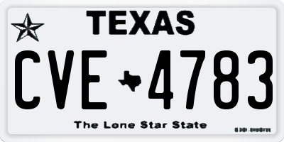 TX license plate CVE4783