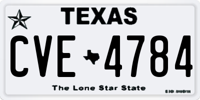 TX license plate CVE4784