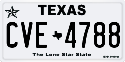 TX license plate CVE4788