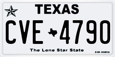 TX license plate CVE4790