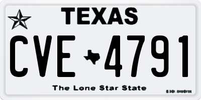 TX license plate CVE4791